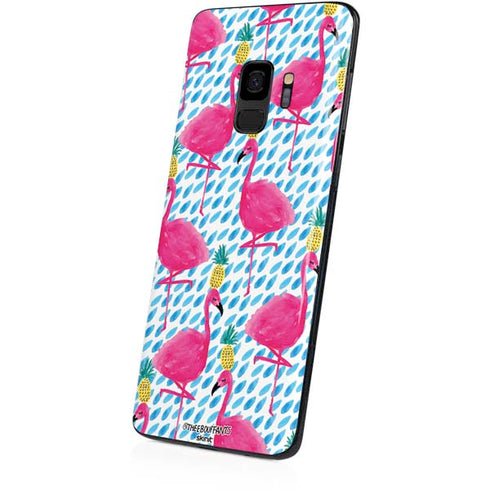 Bouffants and Broken Hearts Party Flamingos Galaxy S9 Skin